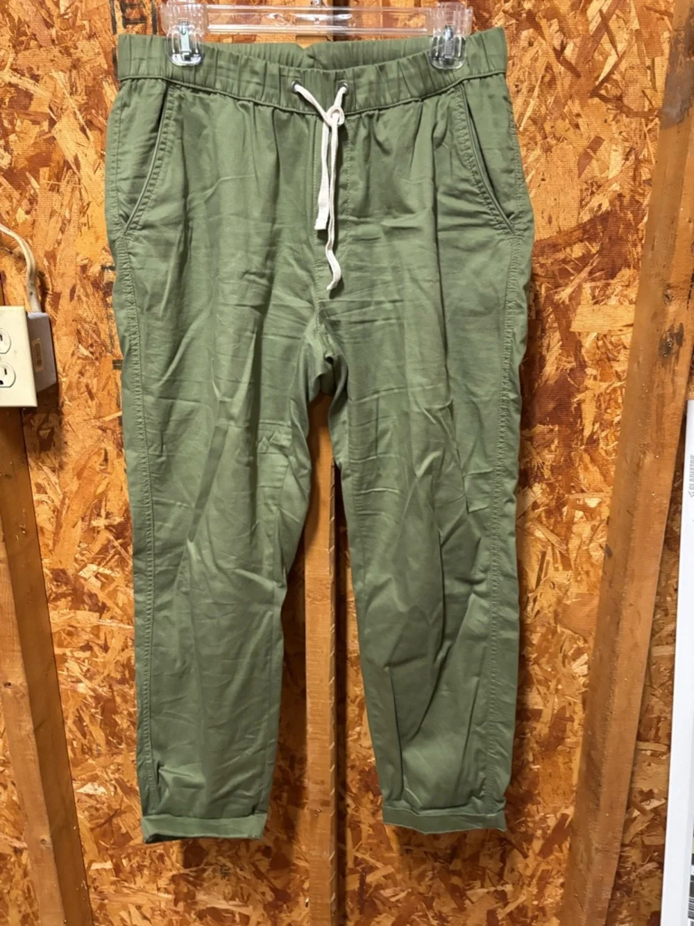Pact Olive Drawstring Organic Cotton Lightweight Pants - Picture 3 of 6